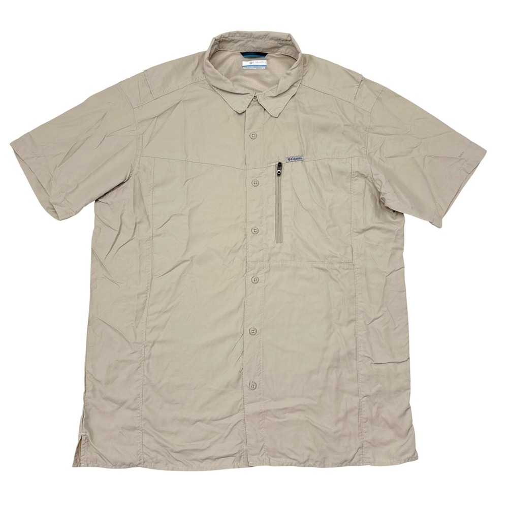 Columbia Shirt Mens Large Kestrel Trail Short Sleeve Button Down Hiking Fishing